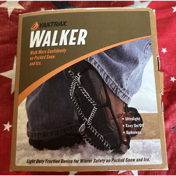 NEW YAKTRAX WALKER ICE SIZE MEDIUM MEN Shoe 9-11 WOMEN SHOE 10-12 CRAMPON METAL - Picture 1 of 6